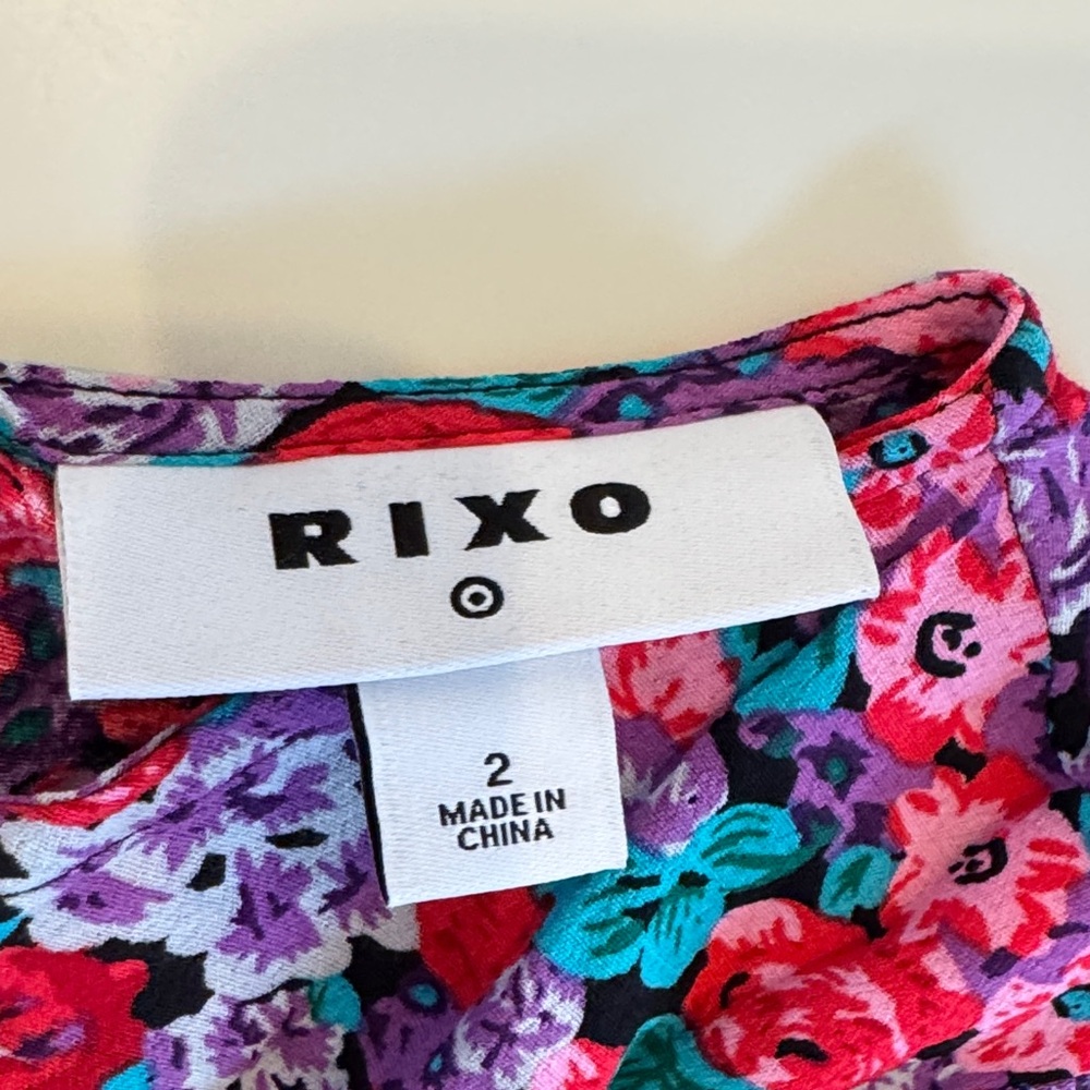 RIXO Floral Dress Multicolor Ruffles - Picture 2 of 4